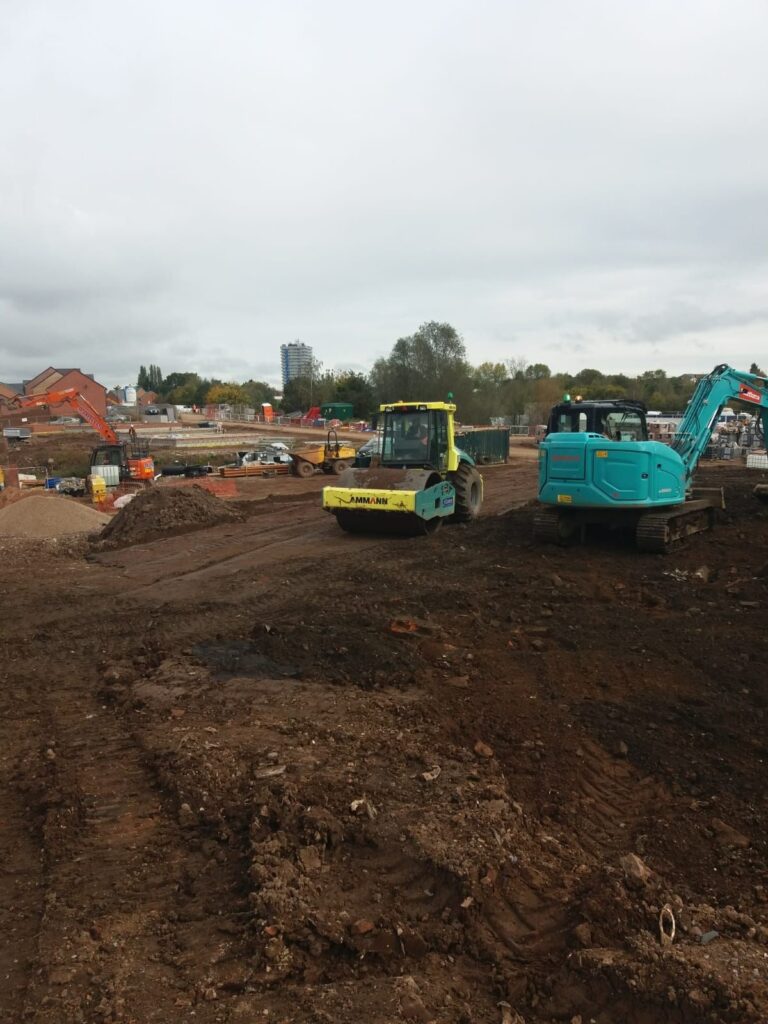 Excavator on earthworks project